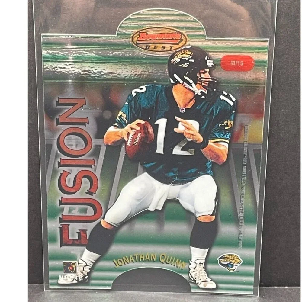 1998 Bowman's Best Fusion Die Cut MI10 Drew Bledsoe Jonathan Quinn Patriots Jags